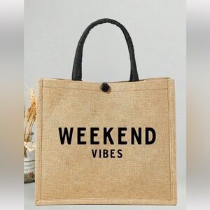 Khaki Linen beach bag